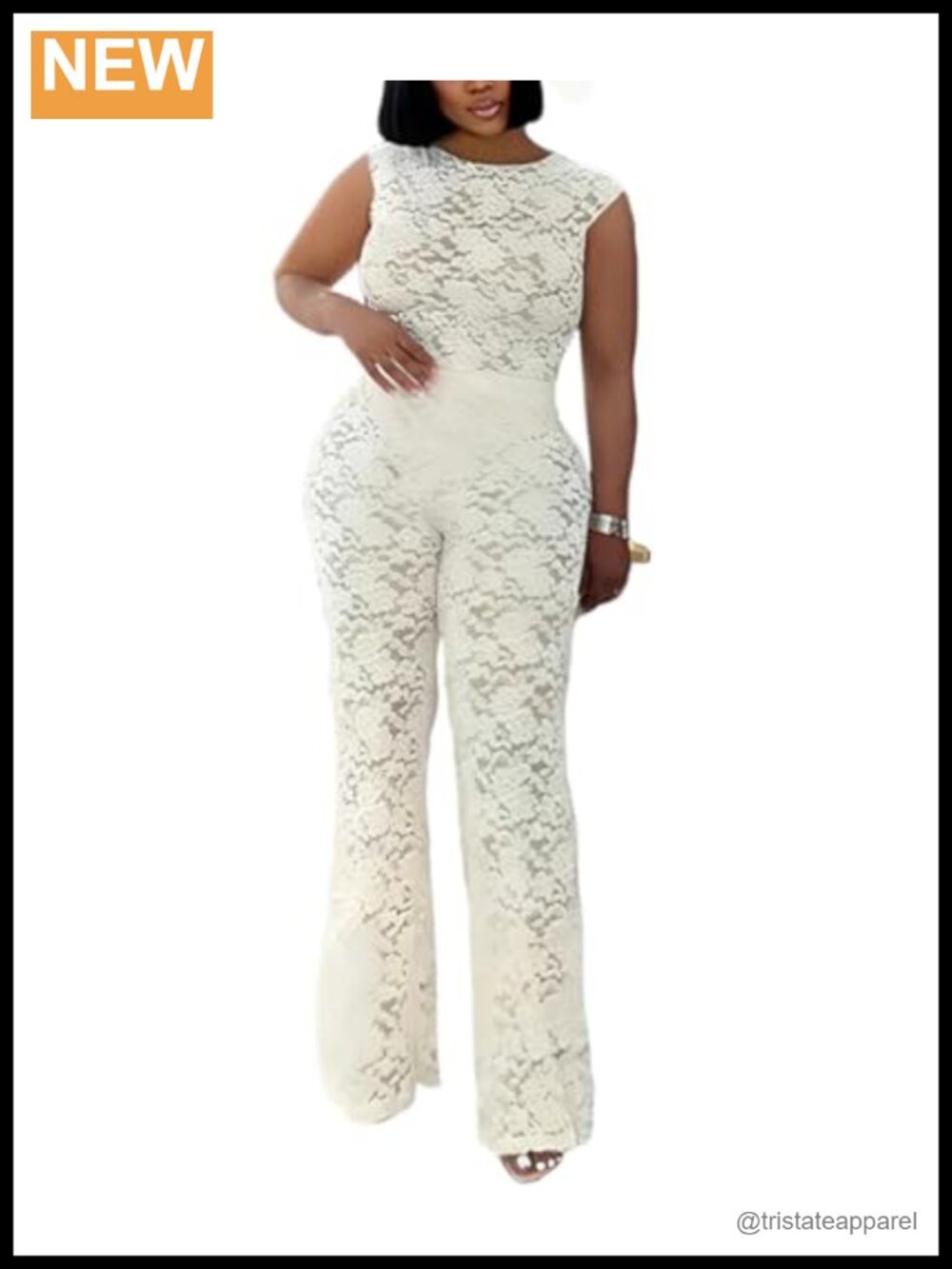 Women Sexy Sheer Lace Two Piece Set Sleeveless Top Pants Club